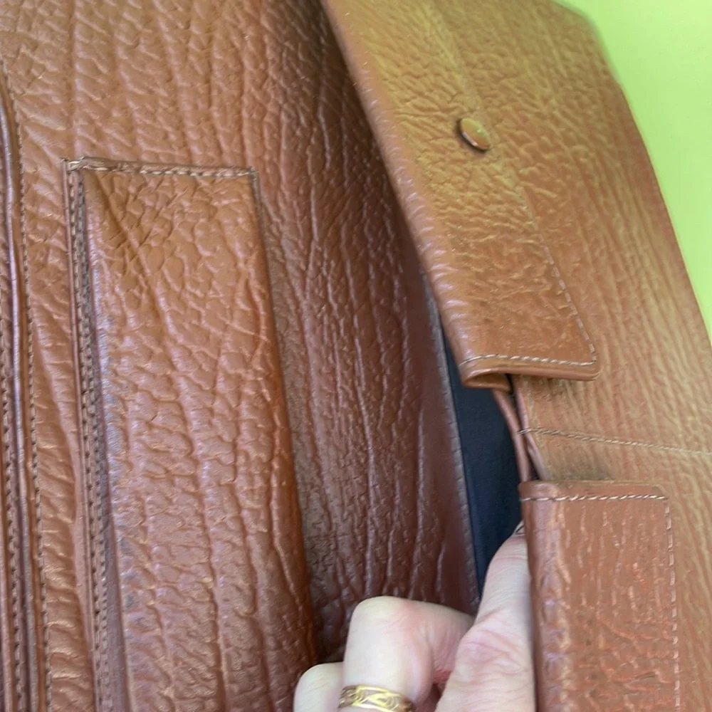Vintage 70’s reddish brown/silver leather laptop case